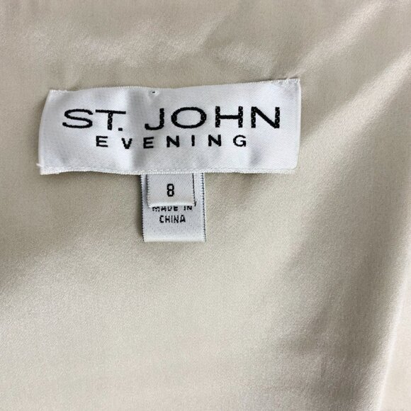 St. John Black Mesh Tule Formal Evening Prom Dress Silk Lining Sz 8 - Picture 4 of 16